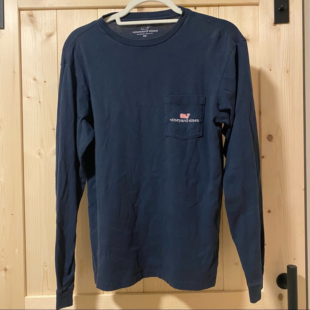 Vineyard Vines Navy Whale Graphic Long Sleeve